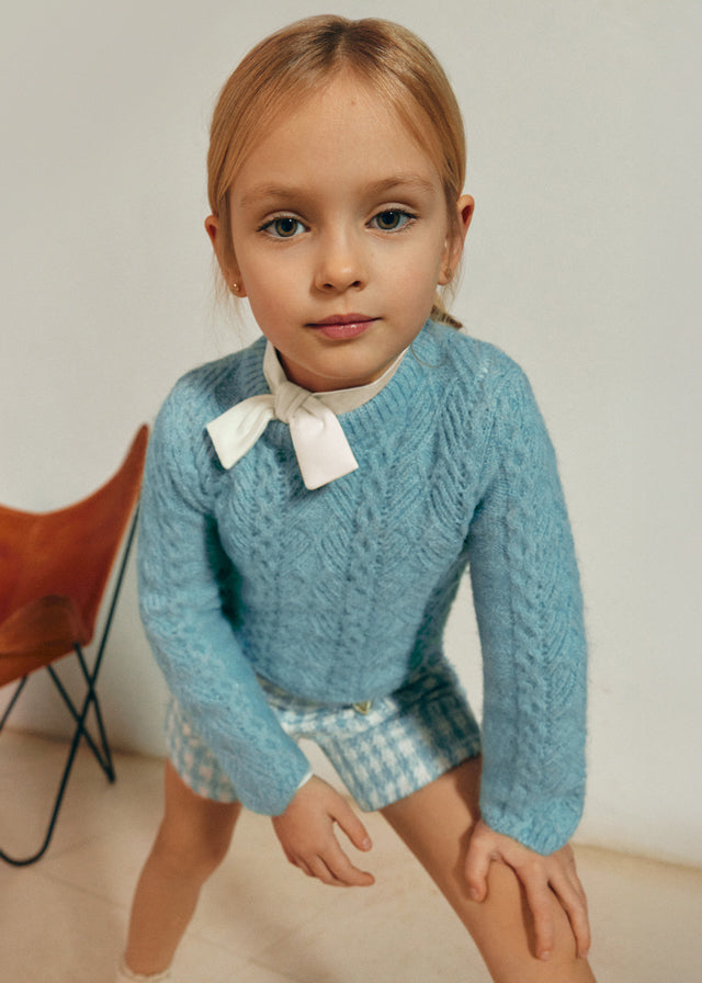 Conj. bermuda cuadros lurex Jersey tricot tweed 5829 Abel y Lula