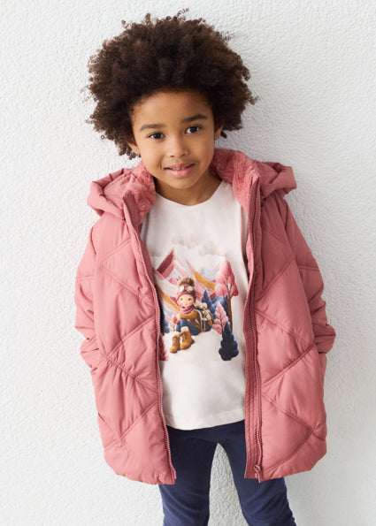 Chaquetón colegial básico Rosáceo Mayoral para niña 00415-059