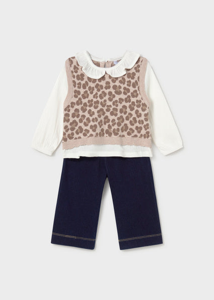 Conj. pantalon chaleco unido Nuez Mayoral para niña 02536-017 - vista 3