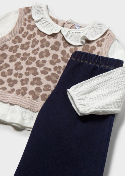Conj. pantalon chaleco unido Nuez Mayoral para niña 02536-017 - vista 5