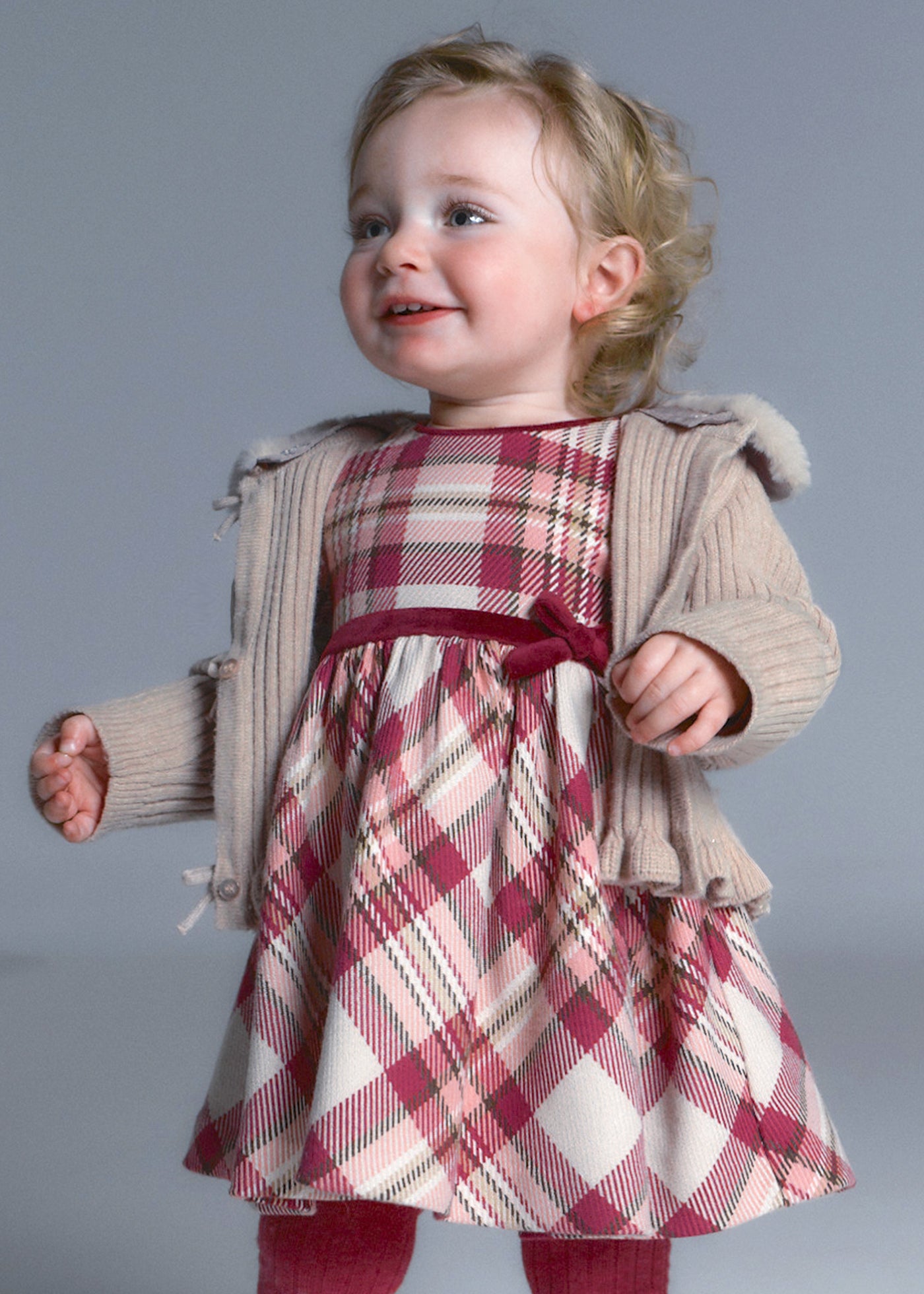 Vestido cuadros Framboise Mayoral para niña 02944-021