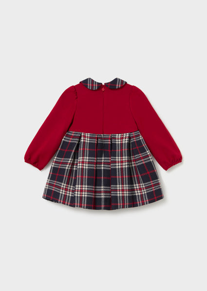 Vestido cuadros combinado Rojo Mayoral para niña 02945-025 - vista 2