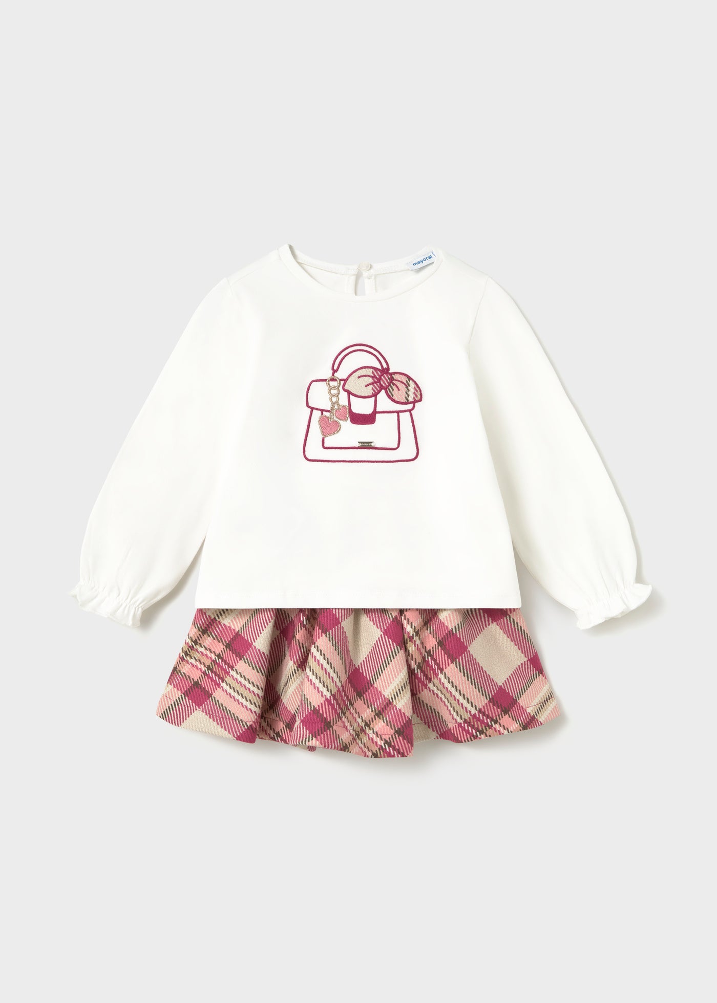 Conj. falda cuadros Framboise Mayoral para niña 02953-047