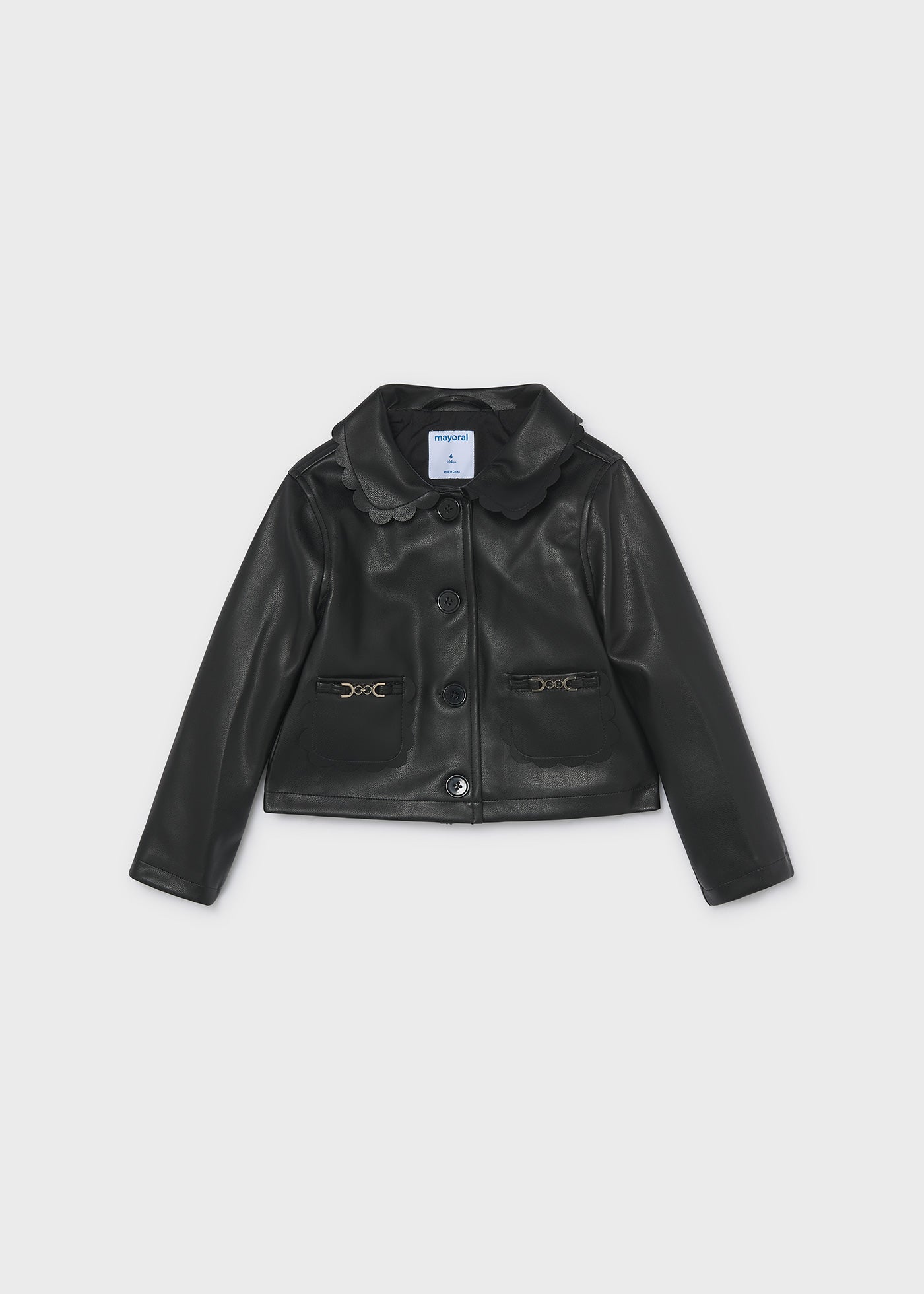 Chaqueta pu Negro Mayoral para niña 04410-026