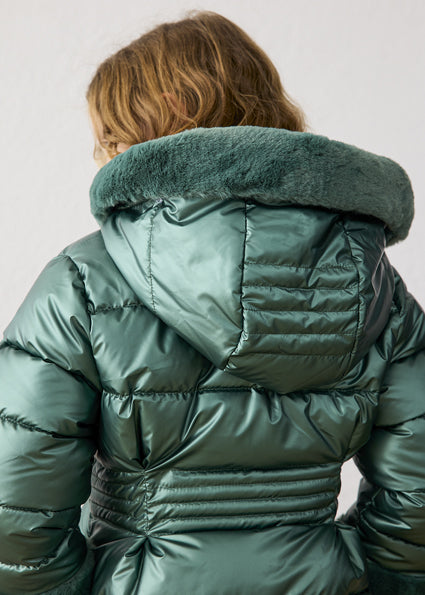 Chaquetón metalizado con pelo Laurel Mayoral para niña 04422-039 - vista 2