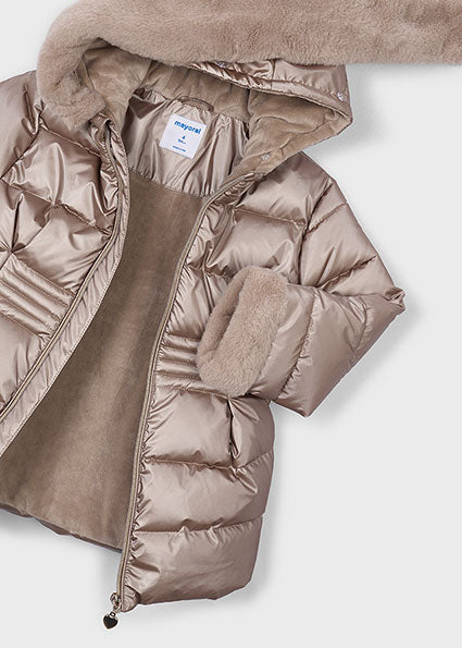 Chaquetón metalizado con pelo Topo Mayoral para niña 04422-040 - vista 5