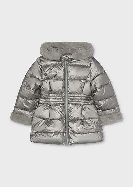 Chaquetón metalizado con pelo Plata Mayoral para niña 04422-041 - vista 2