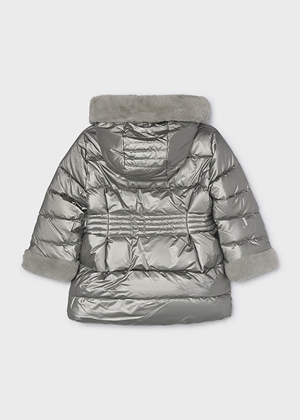 Chaquetón metalizado con pelo Plata Mayoral para niña 04422-041 - vista 3