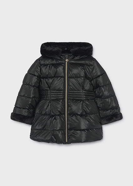 Chaquetón metalizado con pelo Negro Mayoral para niña 04422-043 - vista 2
