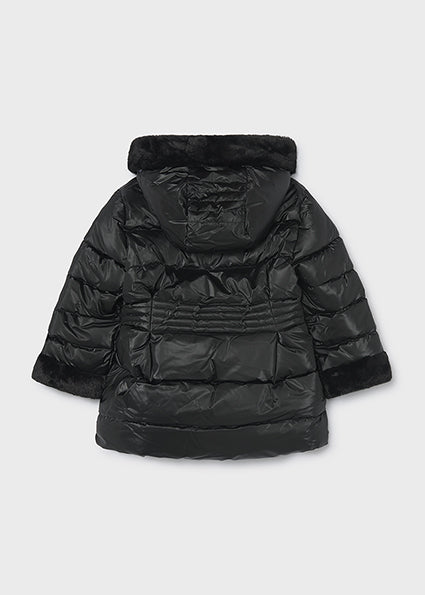 Chaquetón metalizado con pelo Negro Mayoral para niña 04422-043 - vista 3