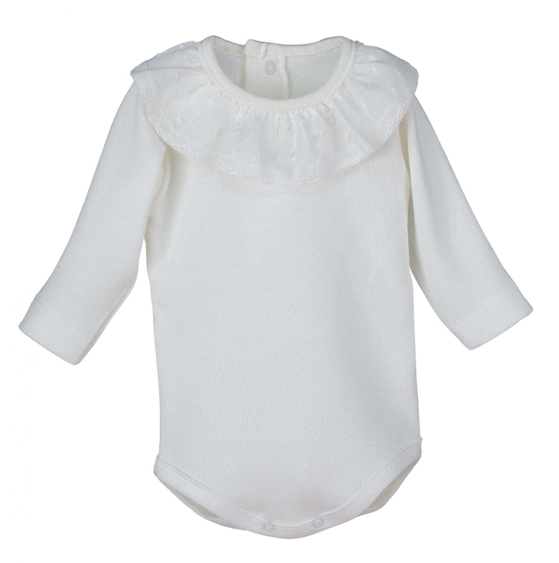 Body cuello puntilla manga larga crudo 19058