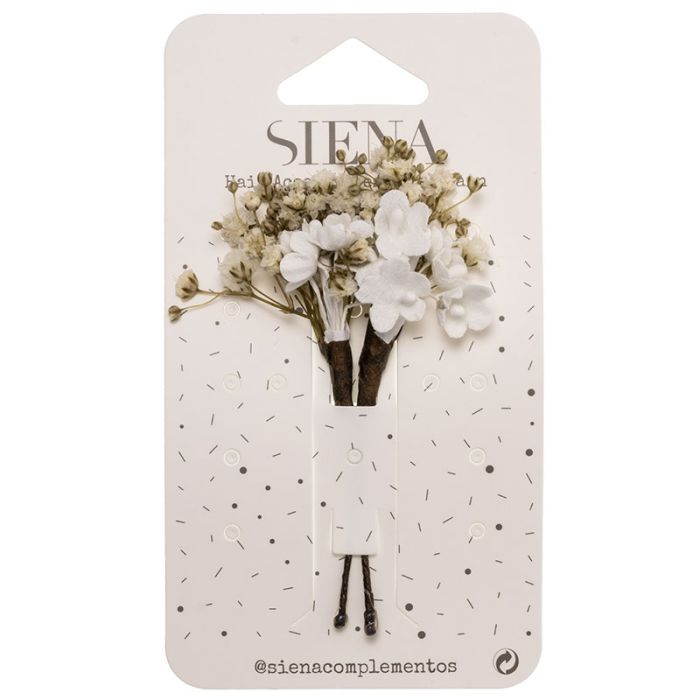 Pack 2 ud.pincho flores mini de papel y paniculata
