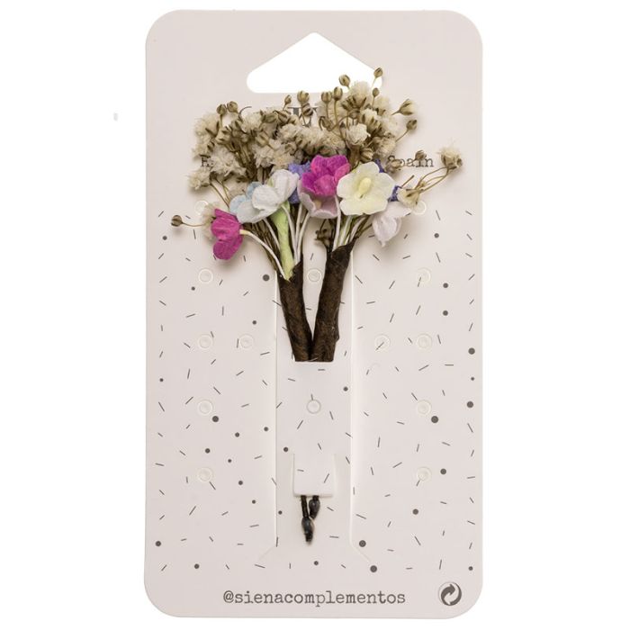 Pack 2 ud.pincho flores mini de papel y paniculata