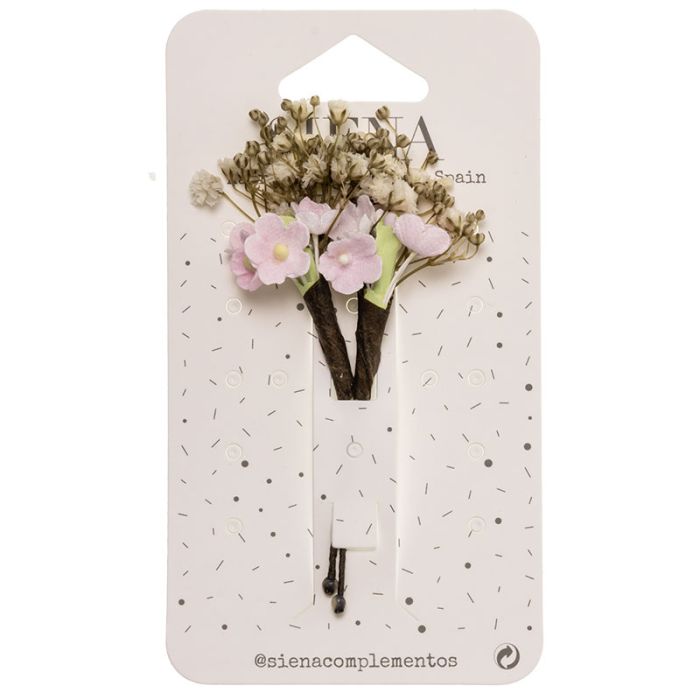 Pack 2 ud.pincho flores mini de papel y paniculata