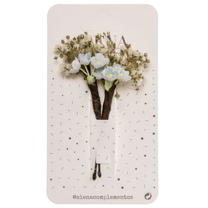 Pack 2 ud.pincho flores mini de papel y paniculata