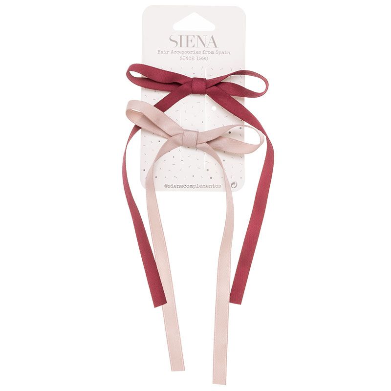 Pack 2 lazos vagas largos sencillos fucsia claro-burdeos 208106093c1