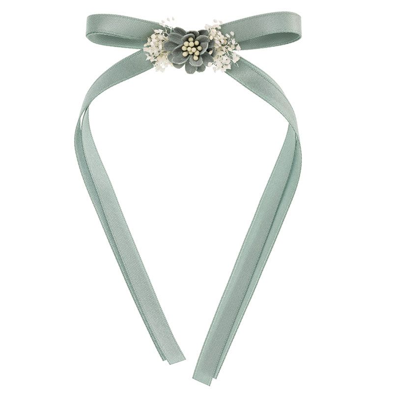 Lazada cintas Lulú tocado floral clip pelo verde mar  209106529vm