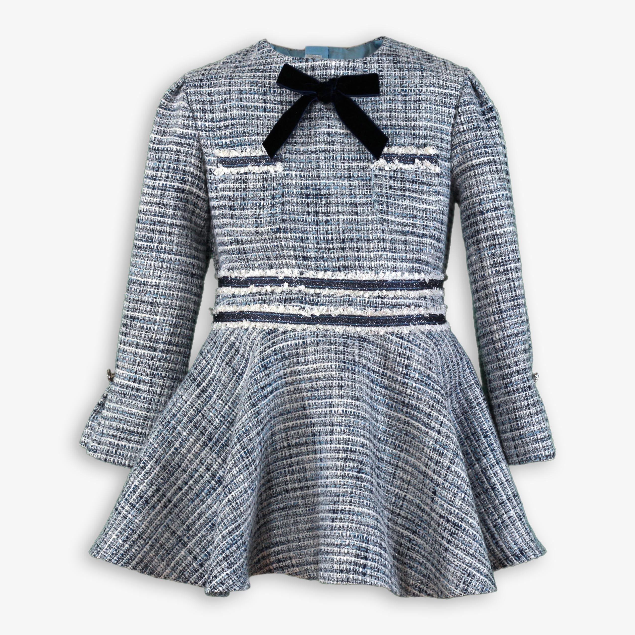 Vestido niña lazo celeste MIRANDA 0229