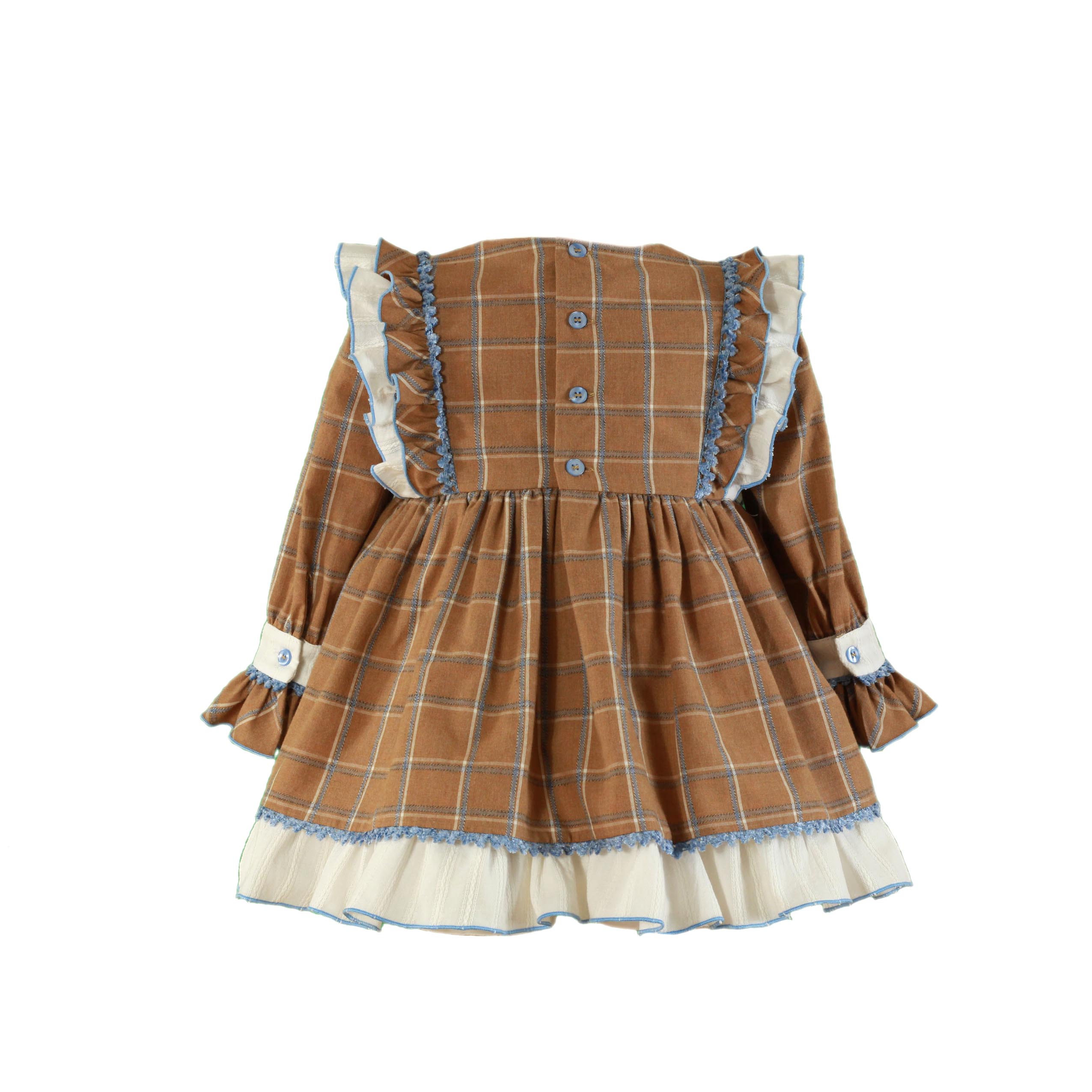 Vestido Infantil Cuadros Camel de Miranda 0235 - La boutique de AyA