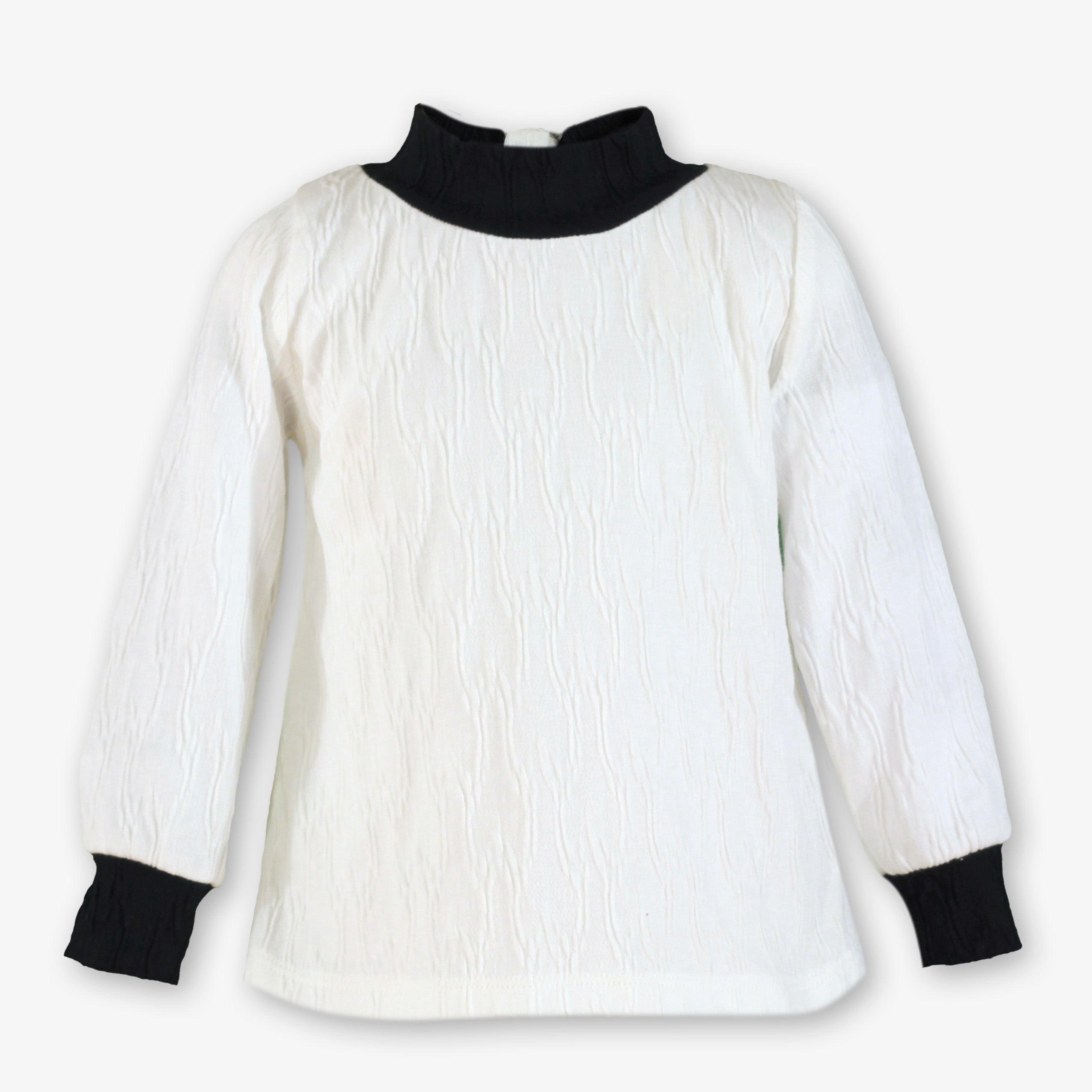 Conjunto Niña de Jersey de Punto Crudo y Pantalón Ancho de Terciopelo Marino - Miranda Ref. 40/0242/23