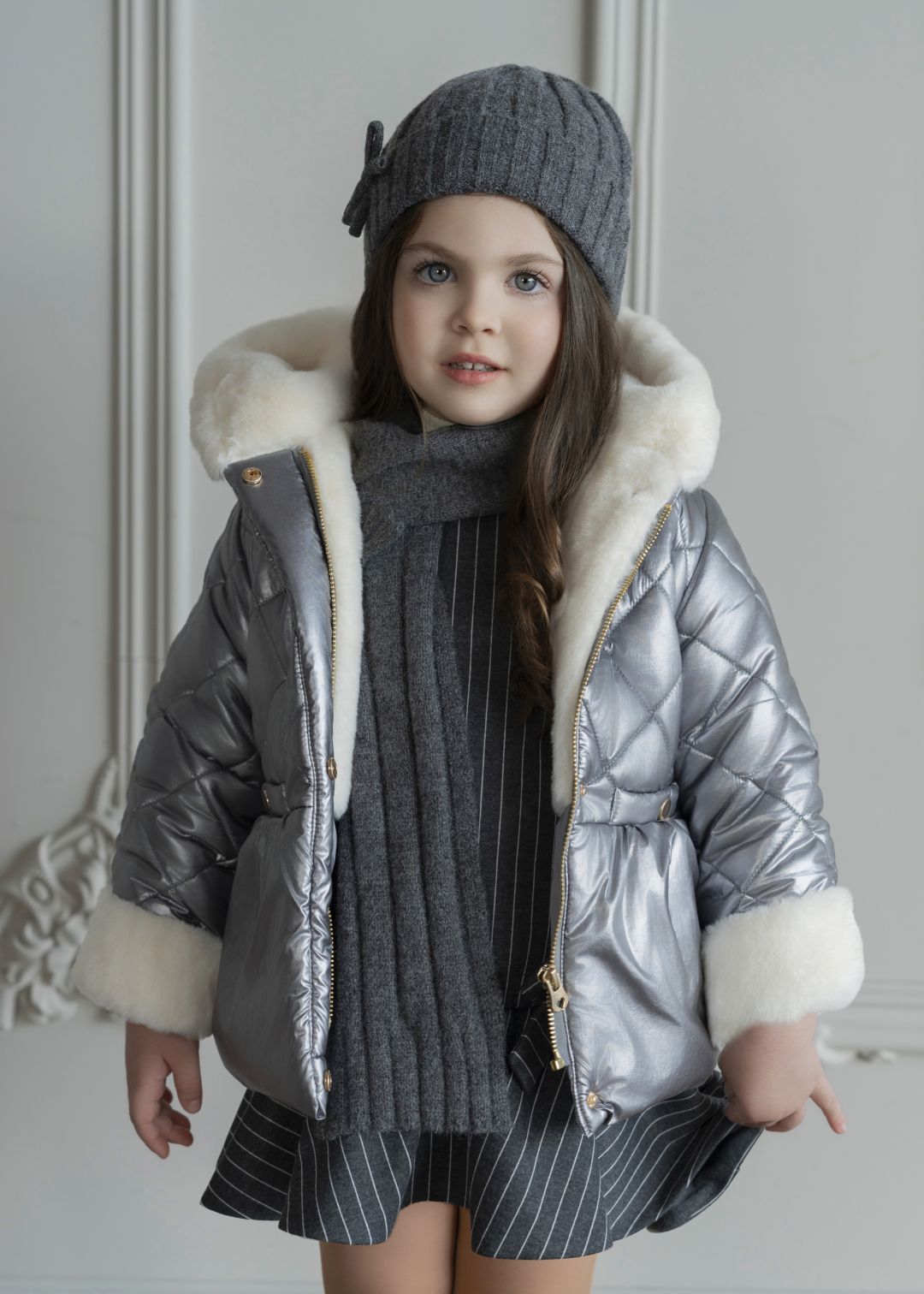 Parka infantil niña gris Miranda 0247