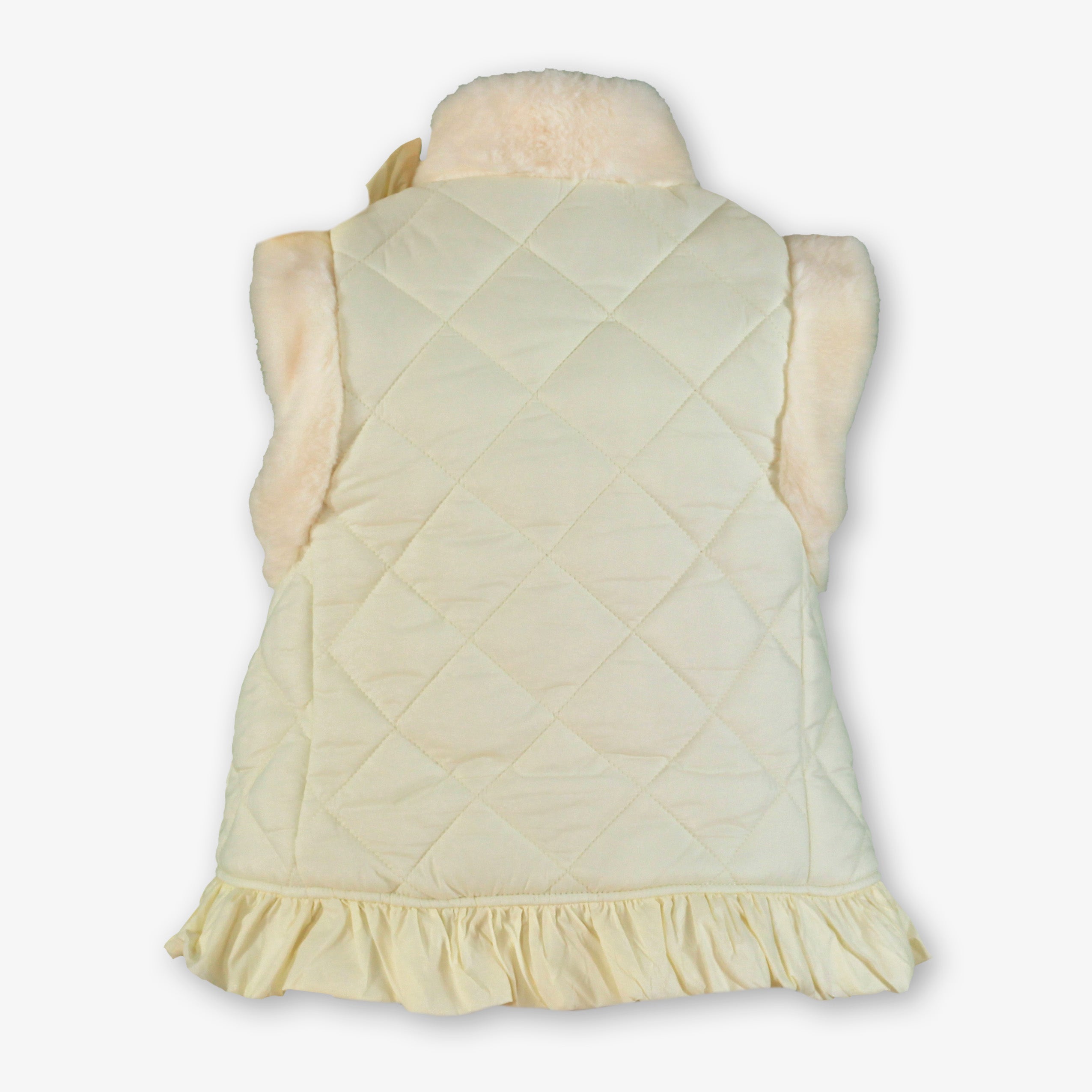 Chaleco niña infantil tercipelo beige lazo MIRANDA 0248