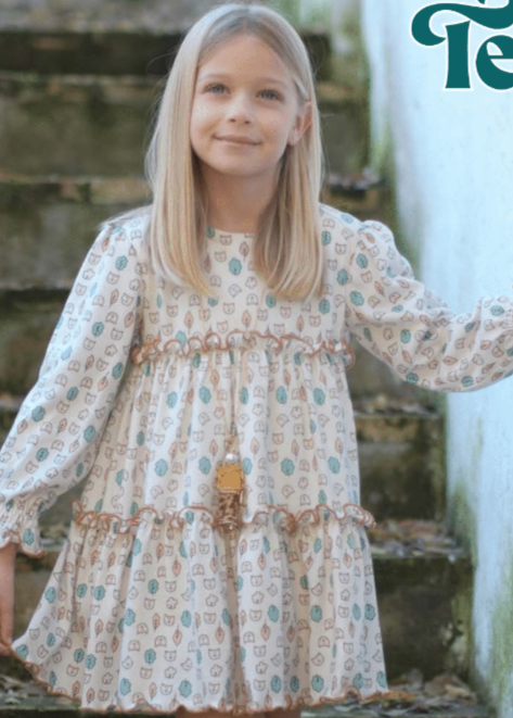 Vestido niña Vera Estampado Zorros 24IV09 - La boutique de AyA