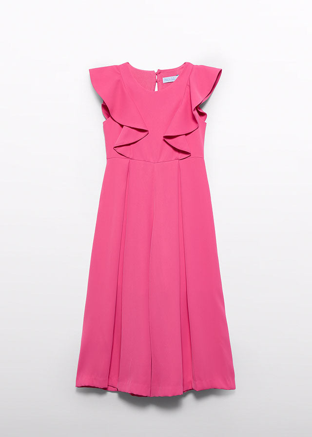 Vestido menina Miranda Bege e Rosa 0220