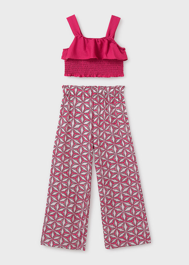 Conjunto pantalon largo estampado 6542
