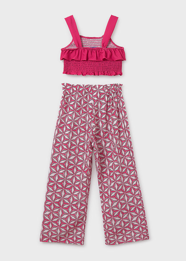 Conjunto pantalon largo estampado 6542