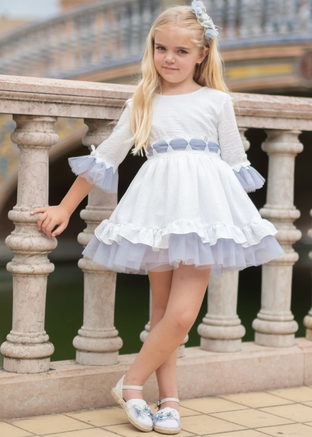 Nekenia 2521812 Vestido azul para menina de cerimónia