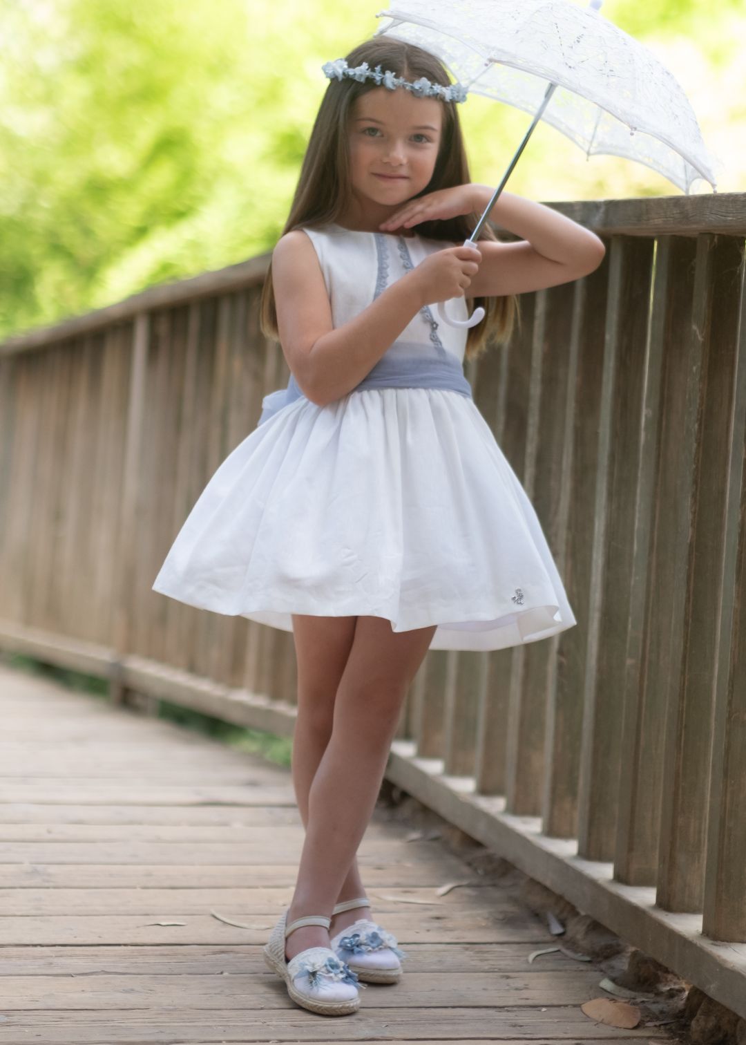 Vestido Lino niña Ceremonia Azul Nekenia 2521826