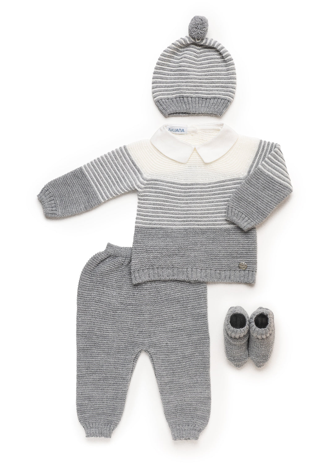 CONJUNTO 4.Piezas RAYADO 2 COLORES BOTA Juliana 25551