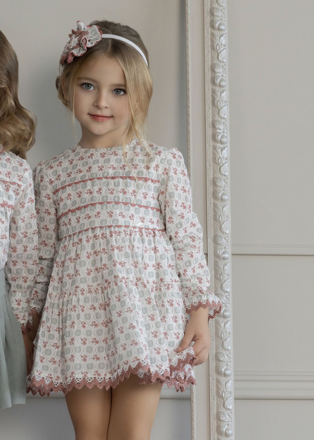 Vestido infantil niña estampado puntilla 0256 MIRANDA