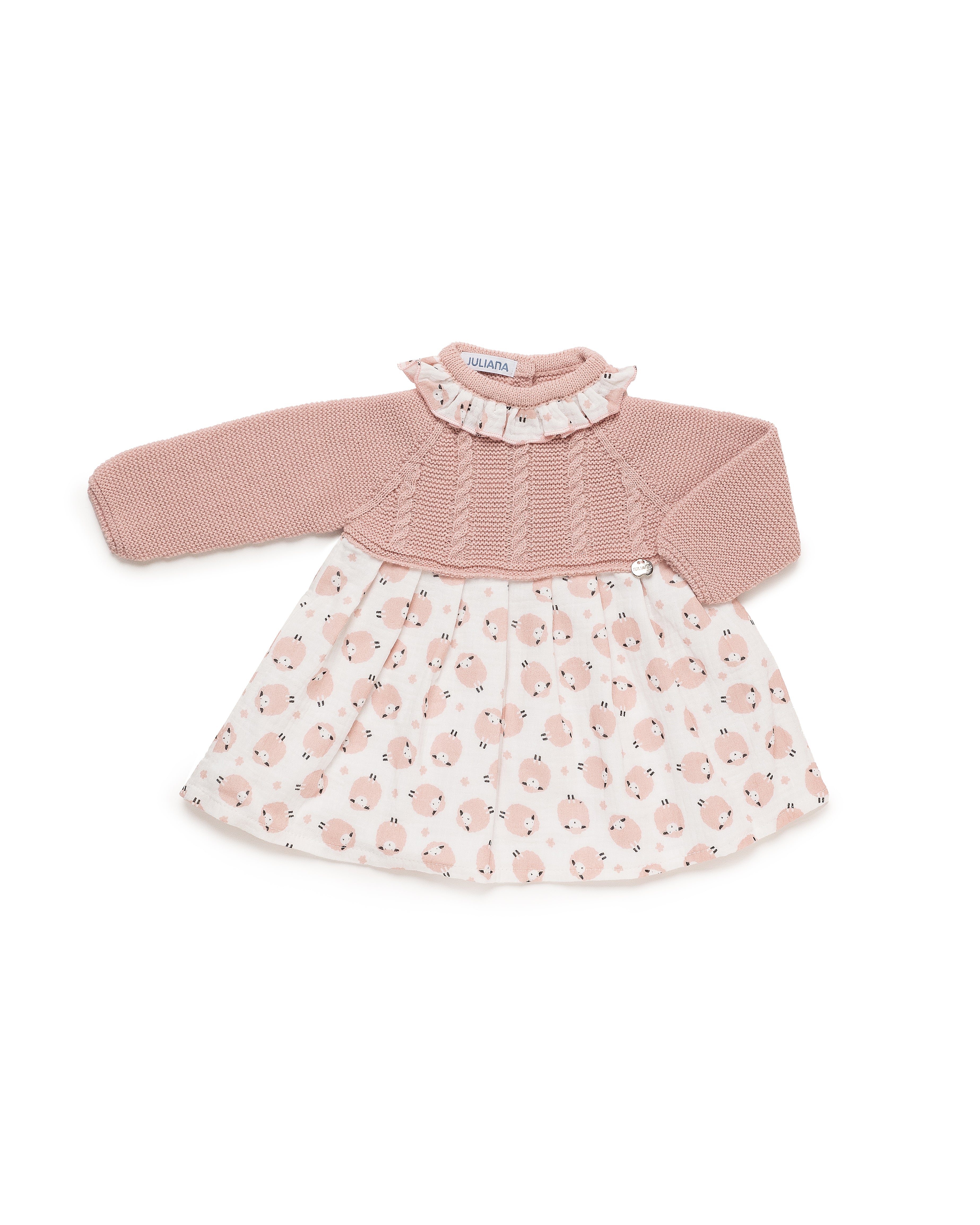 VESTIDO CUERPO PUNTO TRENZAS OVEJAS Juliana 25650