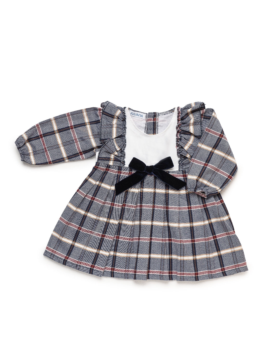 Vestido Enterizo Cuadros Lazo Terciopelo JULIANA 25664