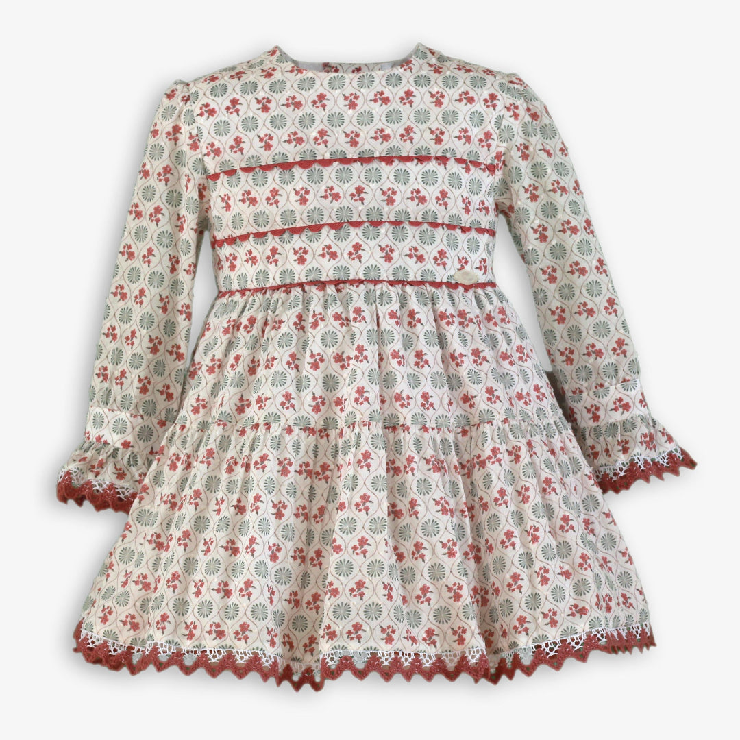 Vestido infantil niña estampado puntilla 0256 MIRANDA