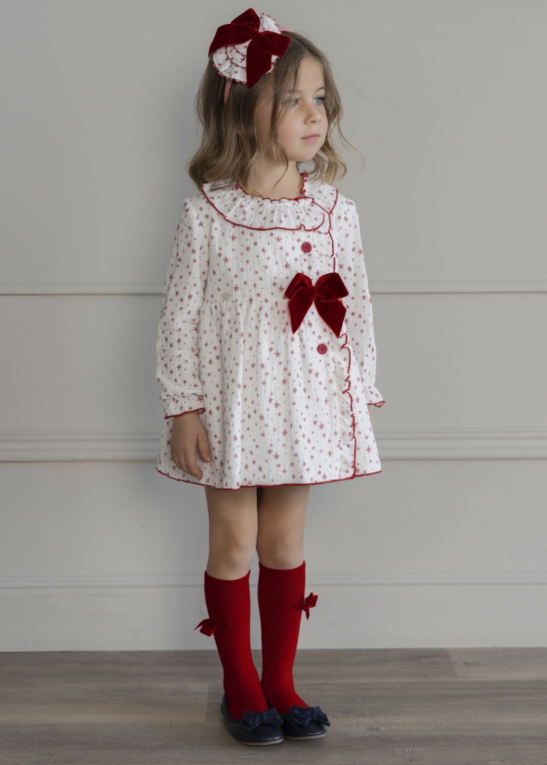Vestido niña infantil estrellas granate MIRANDA 0257