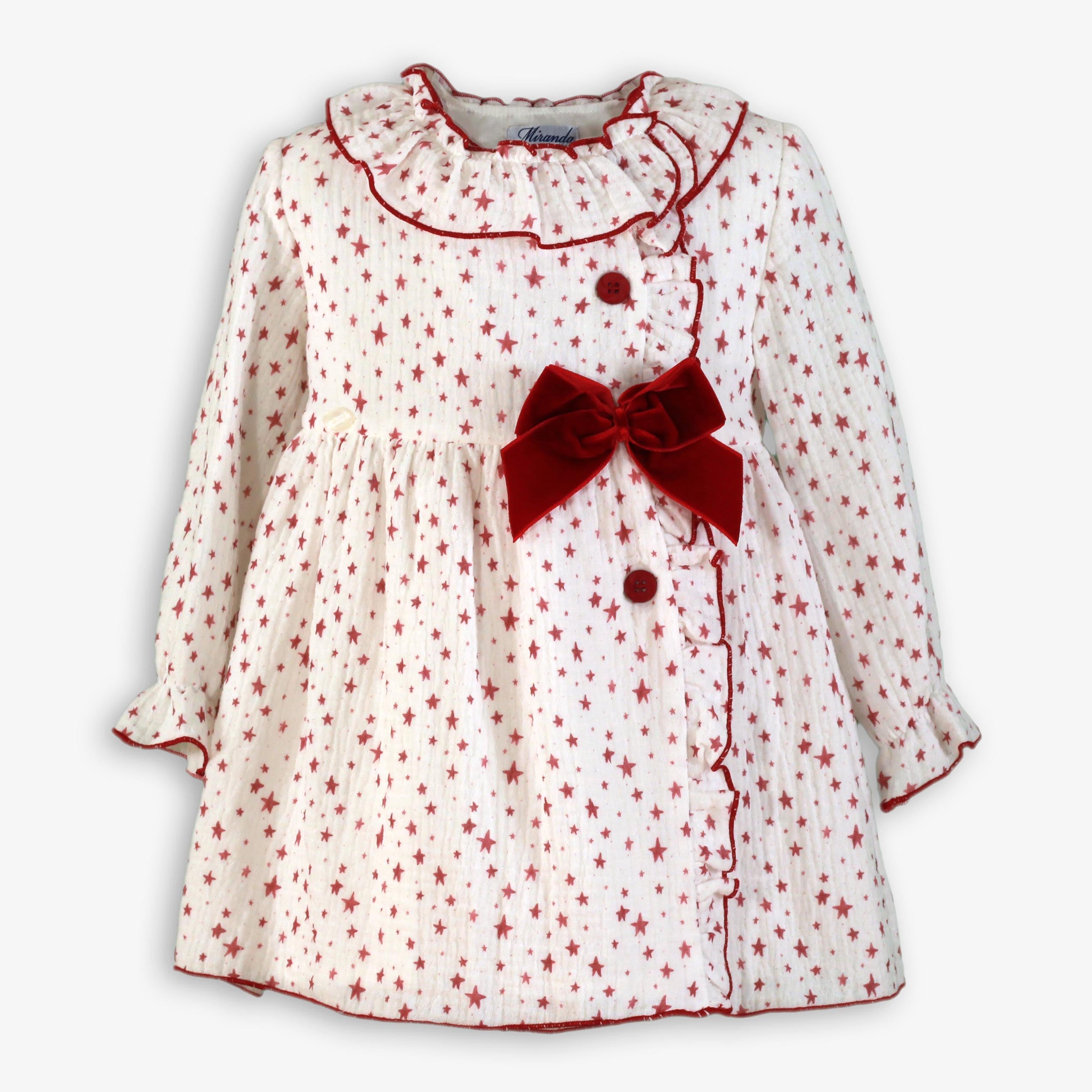 Vestido niña infantil estrellas granate MIRANDA 0257