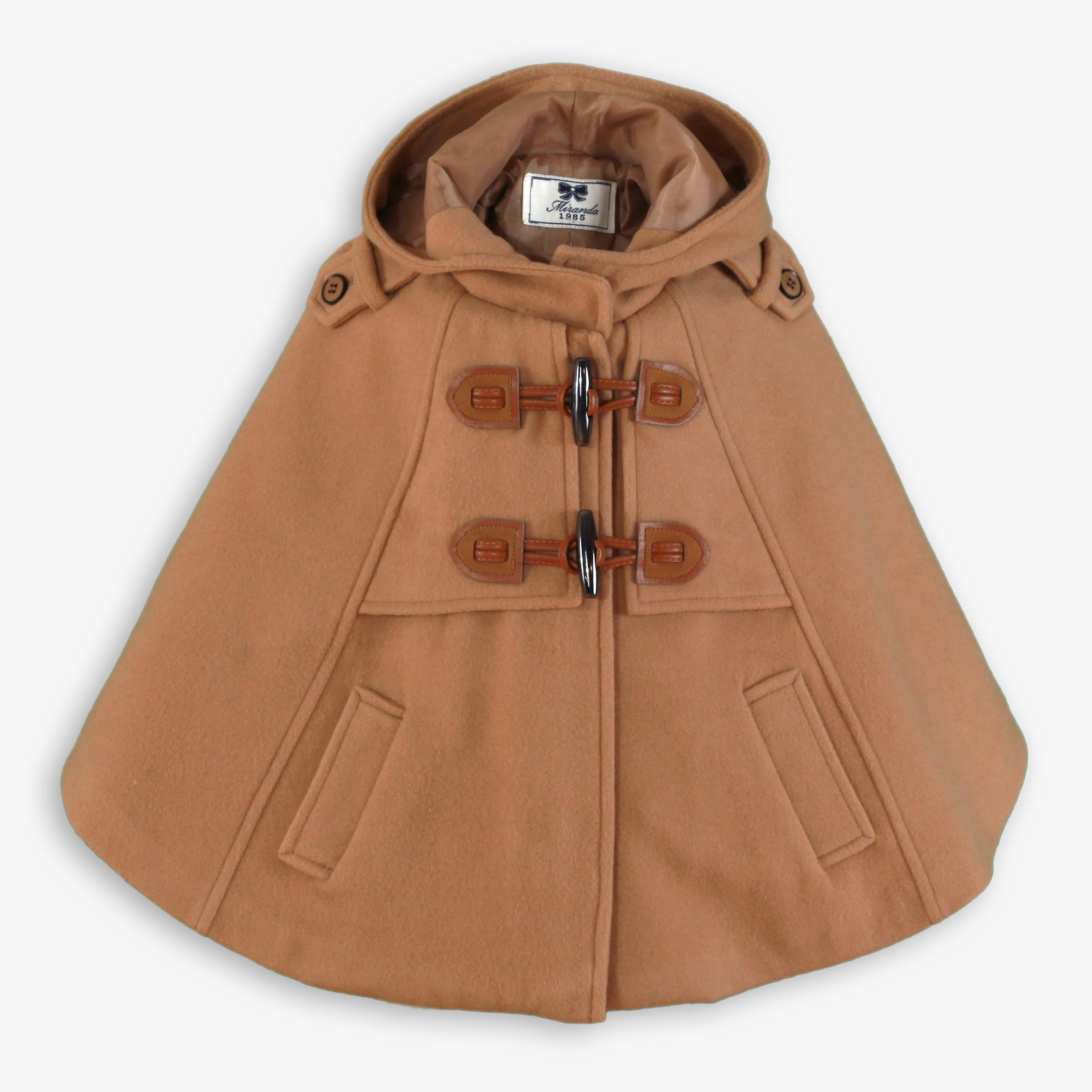 Capa infantil paño niña camel Miranda 0258