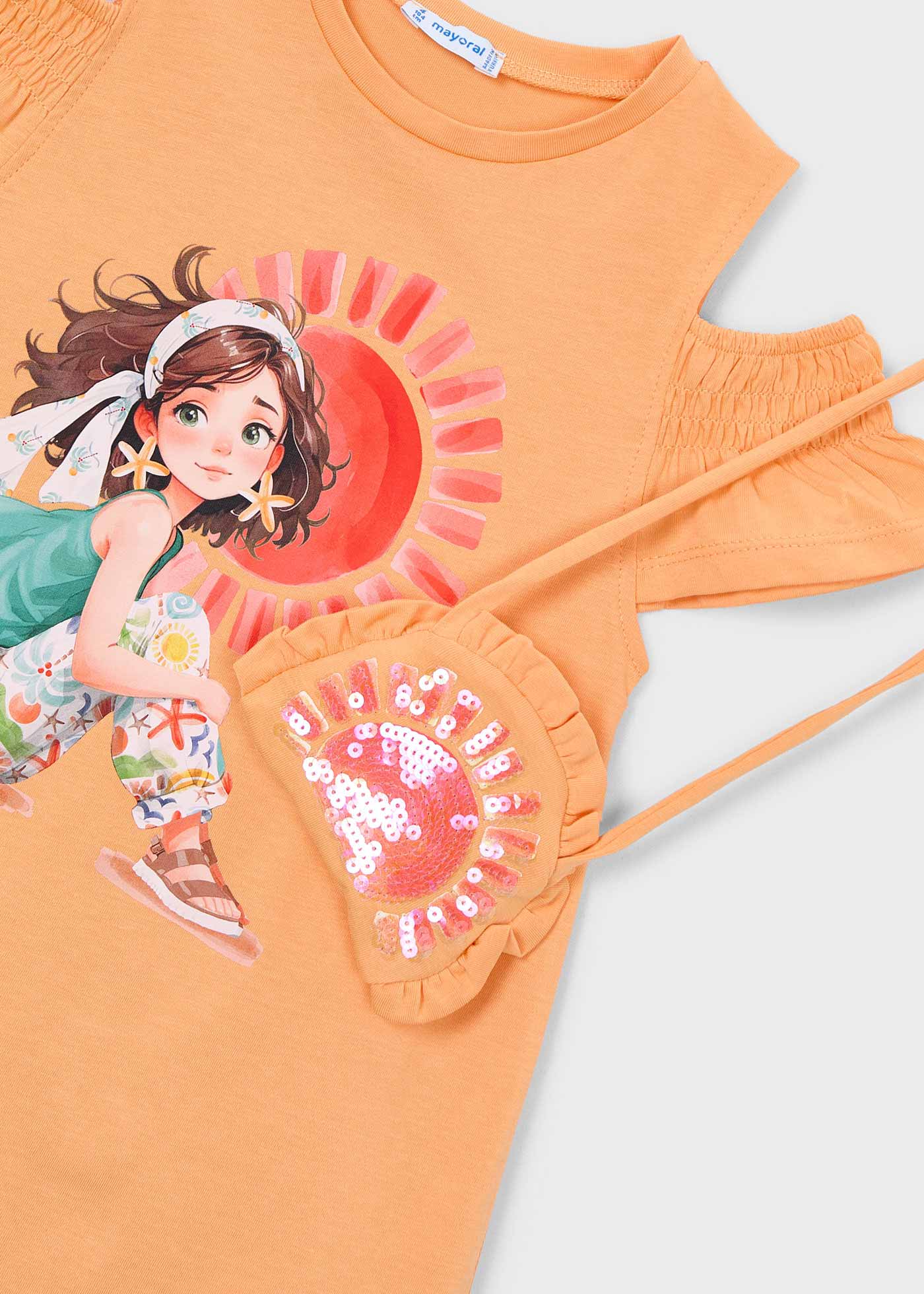 Vestido niña cut out bolso color calbaza Mayoral 03941