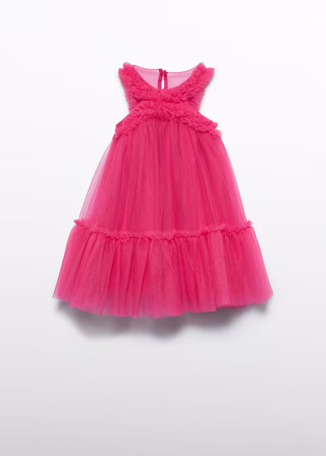 Vestido Tul Volantes Fucsia Abel & Lula para Niña 05036