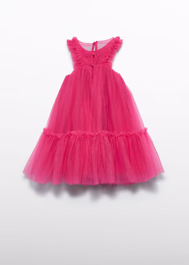 Vestido Tul Volantes Fucsia Abel & Lula para Niña 05036