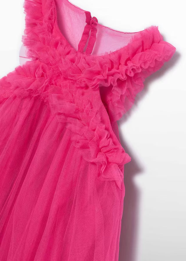 Vestido Tul Volantes Fucsia Abel & Lula para Niña 05036