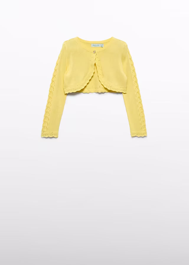 Rebeca Tricot amarilla de Ceremonia Abel & Lula para Niña 05304