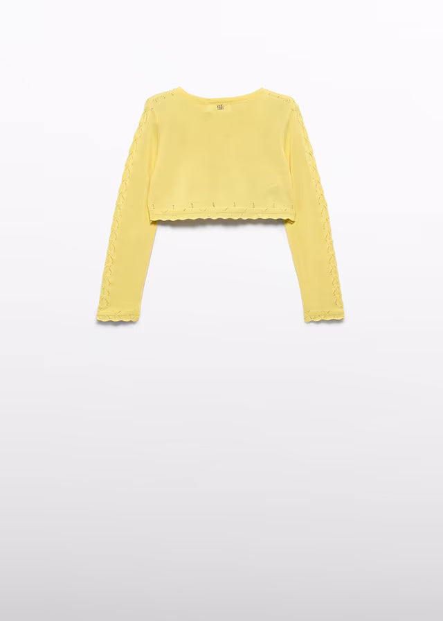 Rebeca Tricot amarilla de Ceremonia Abel & Lula para Niña 05304