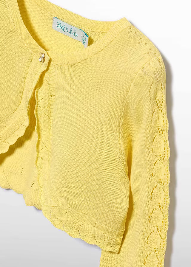 Rebeca Tricot amarilla de Ceremonia Abel & Lula para Niña 05304