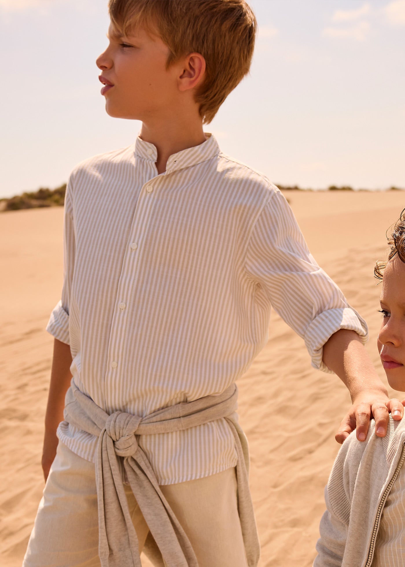 Camisa algodón piedra m/l cuello mao  Mayoral 06176