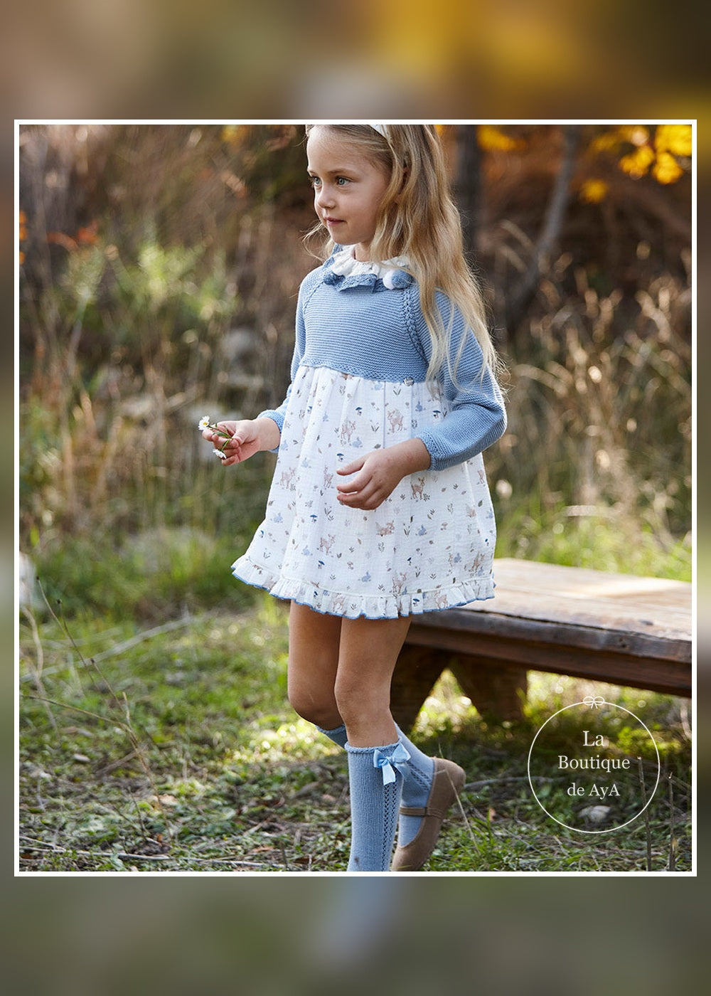 Vestido bebé niña cuerpo punto azul cielo animalitos Juliana 26647 - vista principal - referencia 26647