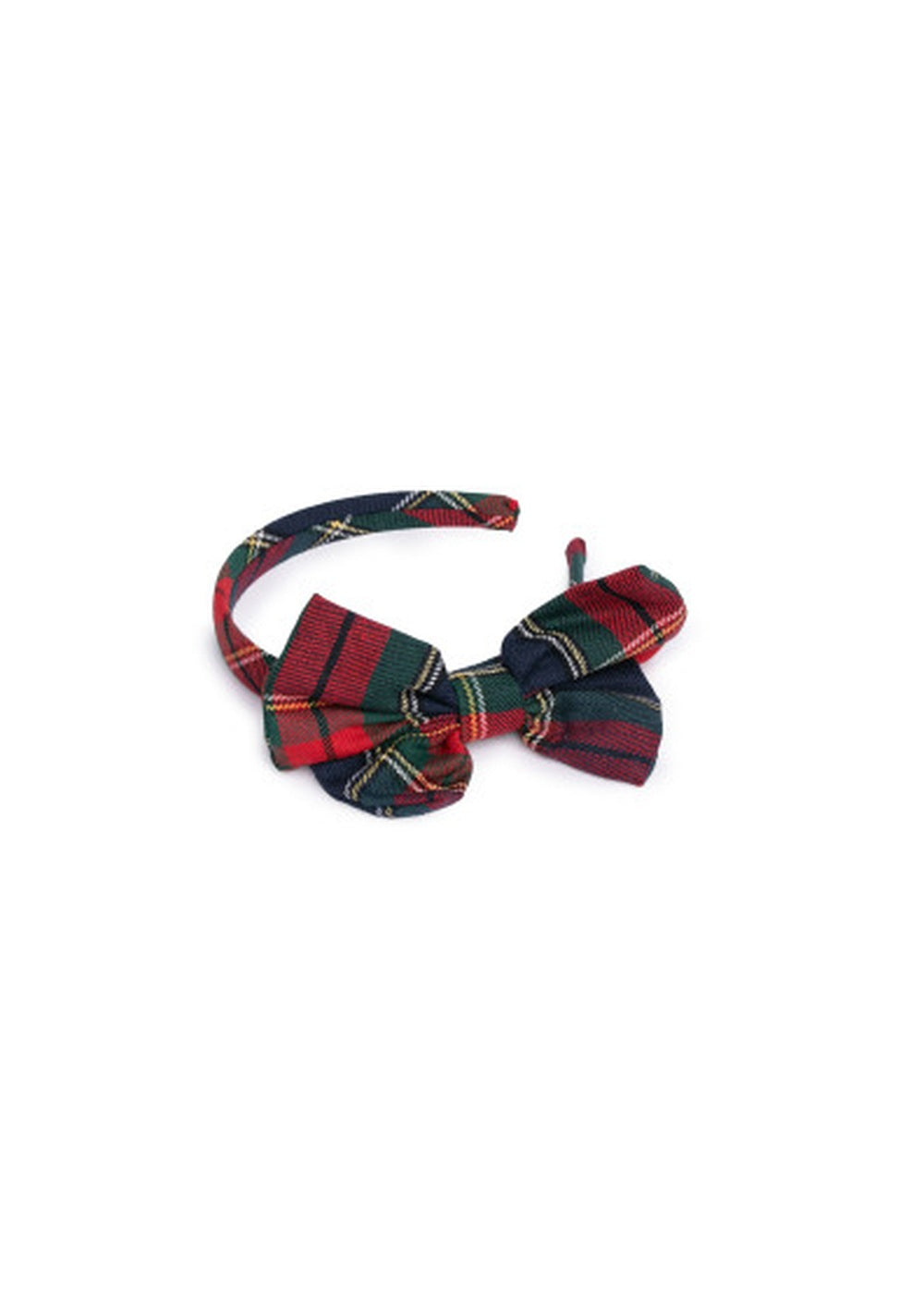 Diadema niña verde hoja de cuadros con lazo Juliana 26733 - modelo en movimiento - referencia 26733